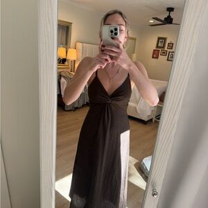 H&M Brown Midi Dress